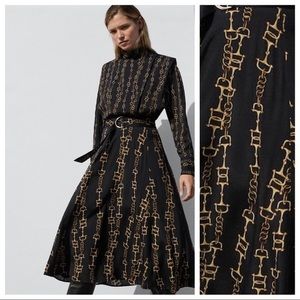 Massimo Dutti Chain Print A-Line Maxi Dress